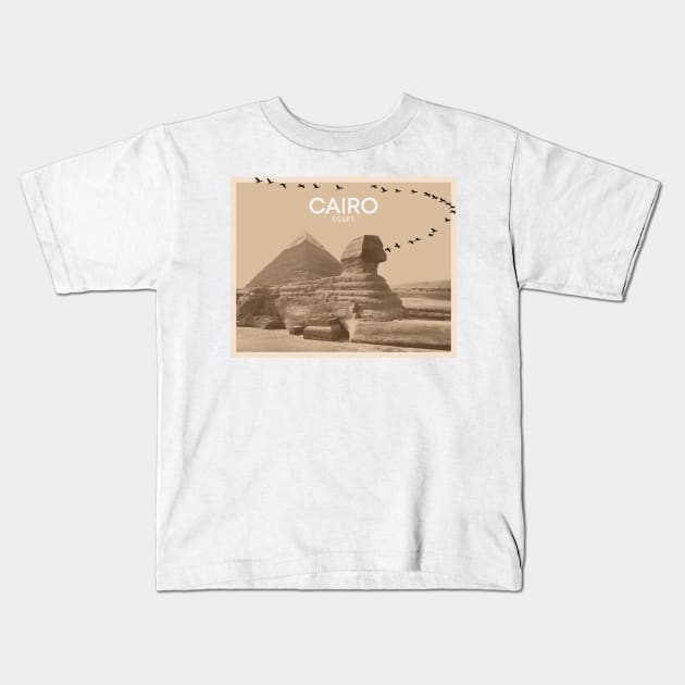 Great Sphinx of Giza Landmark Graphic Art Kids T-Shirt by boholoc0